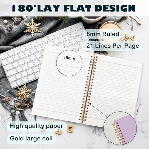 BearCake Boho Floral Christian Notebook Journal,Christian Gifts for Women, spiral Bible Notebooks for Note Taking, Bible Journaling Notebook,Bible 5:22-23 Hardcover Spiral Notebook 5.5x8.3 purple - color: white Bible purple flower