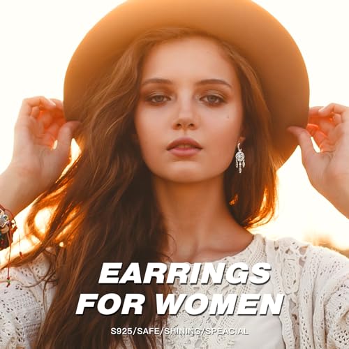 925 Sterling Silver Hoop Earrings Drop Dangle Earrings for Women Hypoallergenic Earring Trendy Huggie Earring Cute Graduation Birthday Gifts Jewelry for Women - color: Dream