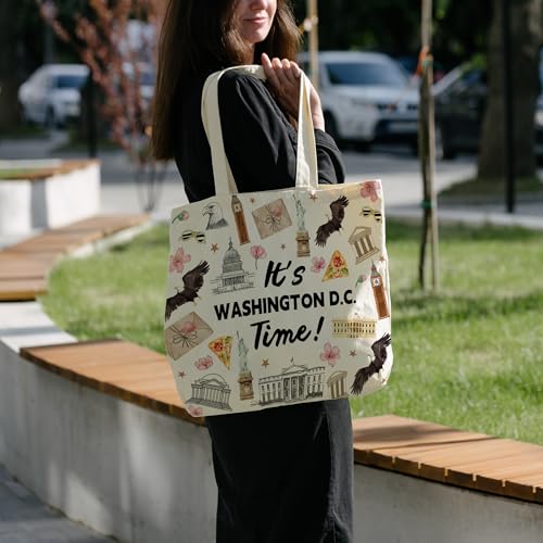 Tote Bag For Women Man, Reusable Work Shopping Grocery Shoulder Bags - style: Washington D.c