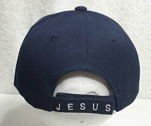 Aesthetinc 3D Embroidery Christian Bible Verse Man of Faith Jesus Christ Religious Baseball Cap - color: Man of Faith Navy