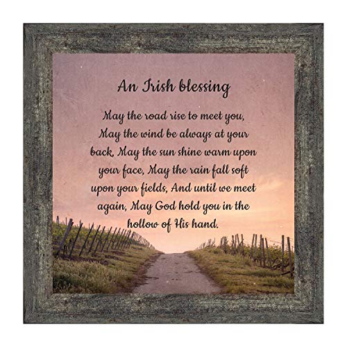 Irish Blessing Wall Decor, May the Road Rise Up to Meet You, Celtic Home Blessing Sign, Gifts for Women, House Warming Presents for New Home 8643BW - color: Barnwood