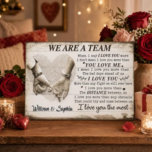 KiKiLuna Personalized We Are a Team Couple Canvas Wall Art - color: Style2