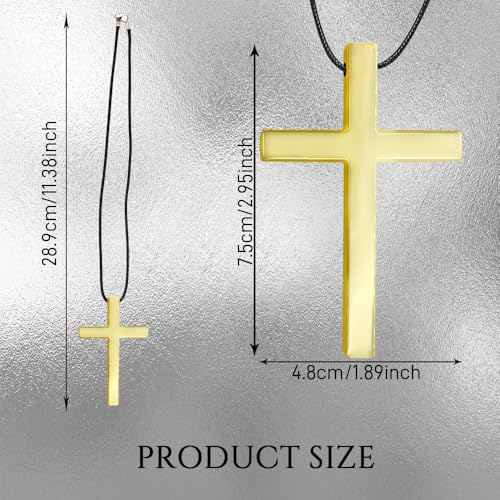 Cross for Car Mirror Hanging, Rearview Mirror Cross, Premium Alloy Cross Car Hanging Ornament, Auto Accessories Metal Vehicle Charm and Pendant Decoration Fit for Truck, Home Decor (Gold) - color: Gold