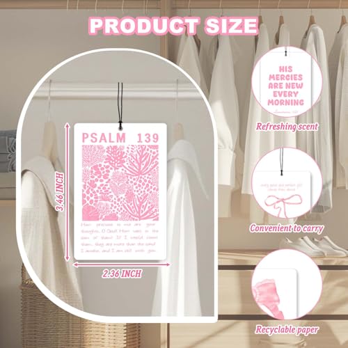 4 Pcs Christian Car Air Fresheners, Pink Bow Bible Verse Car Accessories - color: pinkbow