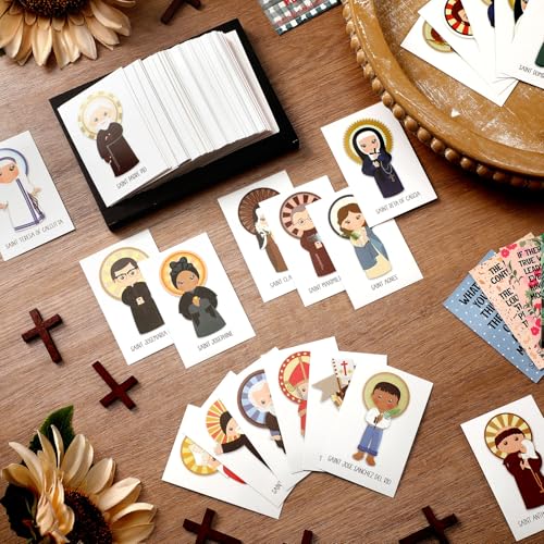 Motiskyy 120 Pcs Catholic Saint Quote Cards Bulk 40 Style - style: English Inspirational Style