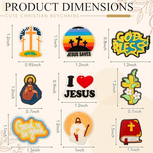 Henoyso 36 Pcs Christian Keychains Jesus Party Favors, Fashion - style: Fashion