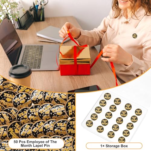 Ceenna 50 Pcs Employee of the Month Star Lapel Pins, Team Player - style: Team Player