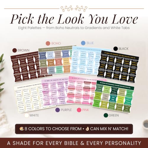 90 Christian Bible Tabs for Women, Men, Kids - Brown Marble - color: Brown Marble