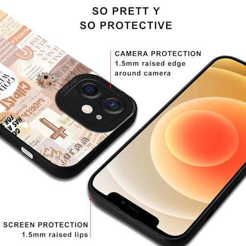 Aesthetics Jesus Christian Collage Bible Verses Phone Case for iPhone 12 Case Shockproof Soft Protective for Women Men Phone Cover Funda for iPhone 12 6.1 Inch - color: Collage, size: for iPhone 12