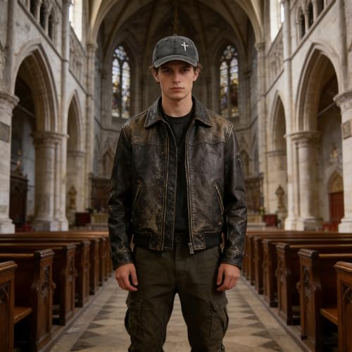 Inspirational Christian Baseball Cap, Adjustable Embroidered Cotton Hat for Men Women Dad Hat Gifts for His Her - color: Jesus 3 Nail Cross - Black