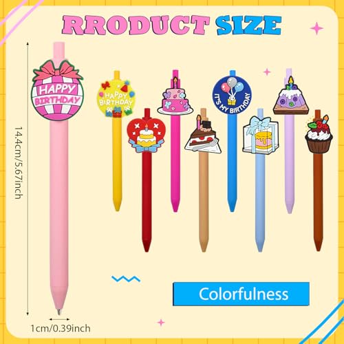 20 Pcs Birthday Ballpoint Pens Cake Pen Bulk Black Ink Pens Gifts Stationery Office Supplies Birthday Party Favors - color: Birthday-20P