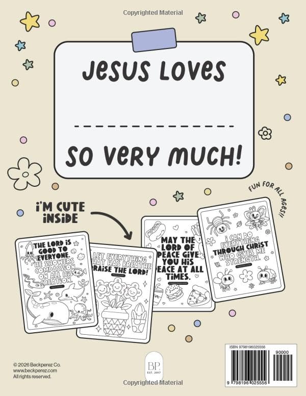 A Coloring Book for Kids: Cutie Bible Verse Coloring Book!: 25 pages of Cute Kawaii images to color paired with encouraging bible verses