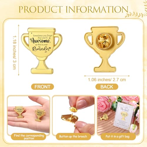 60 Sets Employee Appreciation Gifts Bulk, Trophy Pins,Awesome - style: Awesome