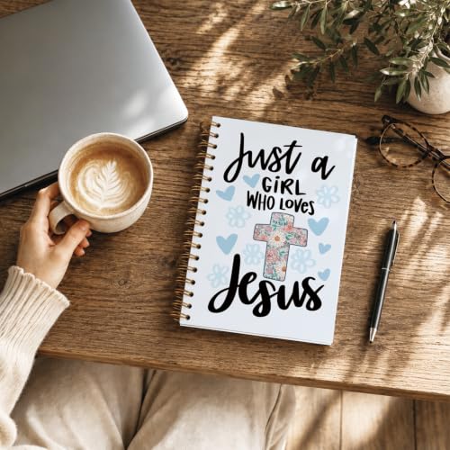foedor Blue Christian Bible Verse Spiral Notebook Journal, 5.5×8.3 Inch - style: jesus blue