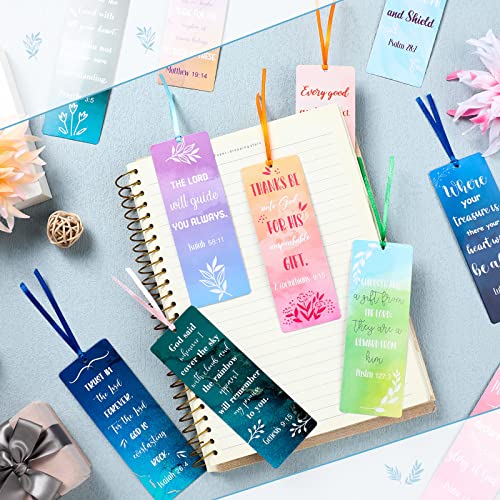 Chinco 120 Pack Christian Bookmarks Watercolor Bible Verse Bookmarks with Scripture Religious Inspirational Quotes Bible Gifts Easter Sunday School Gifts Church Supplies - style: Watercolor Style