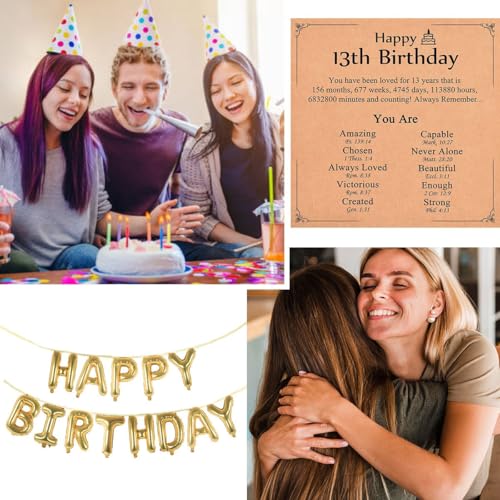 Christian Gifts for Women Girls, Religious Cross Bracelet - color: Happy 13th Birthday