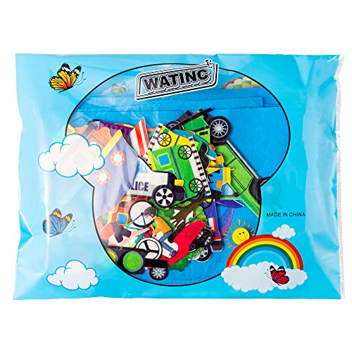 WATINC Transportation Felt Board Story Set - 35Pcs 3.5Ft Learning Play Kit