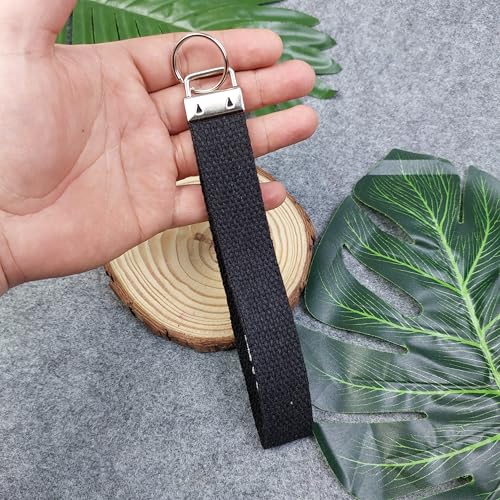 FAITH OVER FEAR embroidered keychain, Christian Gifts, Religious Gifts, Thanksgiving Gift - color: Black - White