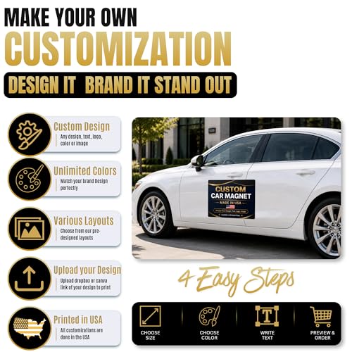 custom die cut magnets for cars outside - BCB vehicle magnets Printed in USA - color: Magnetic Car Sheet