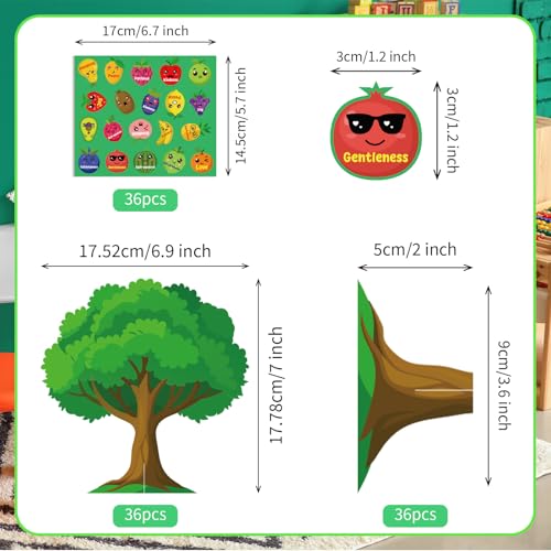 HARKOHACO 36 Set Fruit of The Spirit Trees Make Your Own Bible Accents Tree
