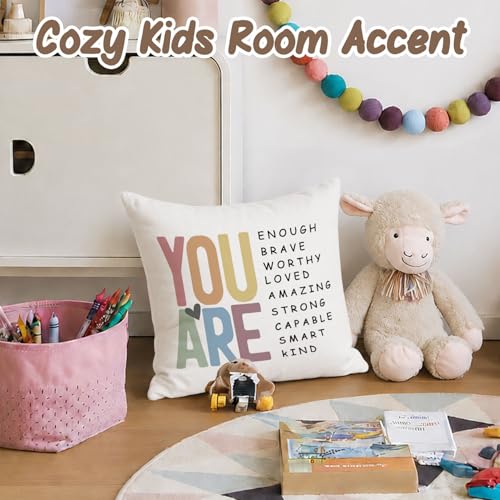 Boho Classroom Decor Throw Pillows,Kids Room Pillow Covers 18x18 - color: Brave