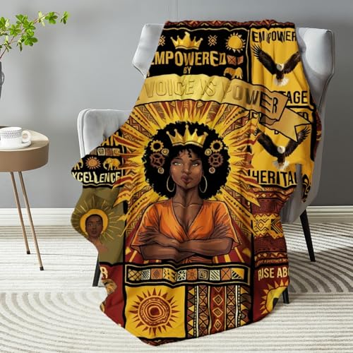 African American Black Girl Women Blanket - Christian Birthday Gifts Blanket- Inspirational Flannel Religious Spiritual Throw Blanket Home Decor 50x60inch - color: Hrmt5