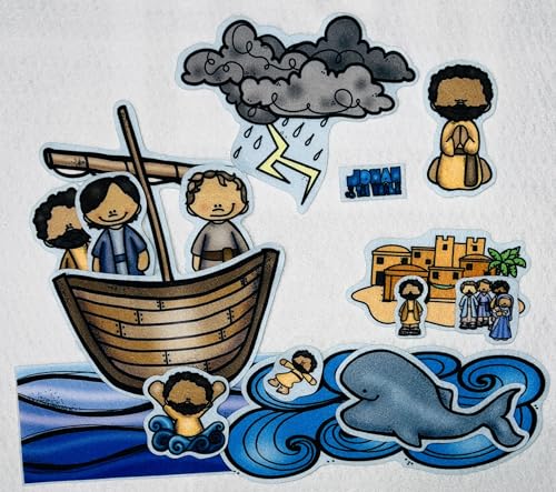 Story Time Felts Jonah & The Whale Felt Figures for Bible Flannel Felt Board Stories PRECUT