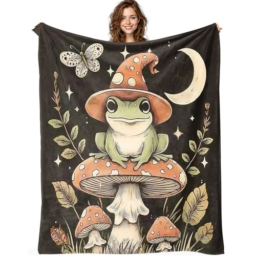 Frog Blanket Frog Decor Cozy Animal Throw Super Soft Plush Flannel Fleece Blanket Gift for Kids Adults Men Women Ultra Warm & Lightweight Flannel, 60"X50" - color: Frog, size: 60"x50"