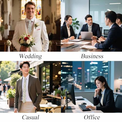 funny Ties for Men Business Novelty Men's Neckties for Festival Holiday Party Valentine's Day Wedding Christmas - color: Herbs Wild Floral