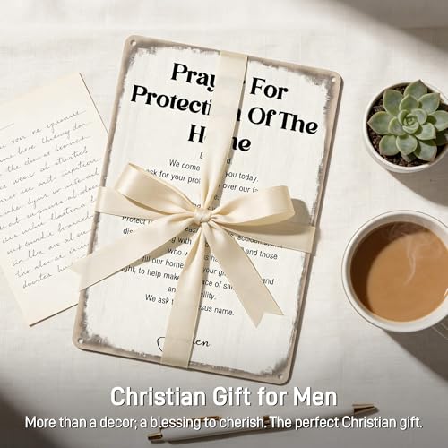 Christian Wall Art, Prayer for Protection of The Home Sign 12x8 Inch - color: Prayer Home
