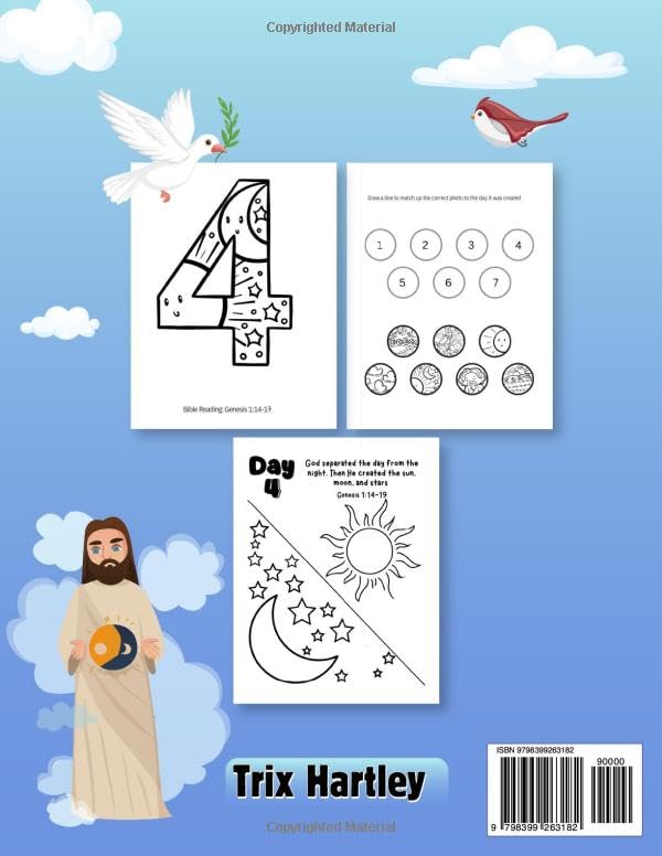 God's Creation in 7- Days: Bible Coloring Book for Kids