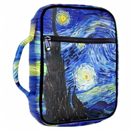 Suobstales Night Sky Bible Cover for Women Men, Starry Sky Carrying Book Case Church Bag Bible Protective with Handle and Zippered Pocket Bible Holder - color: Starry Sky