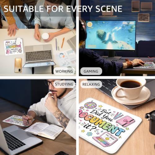 Funny But Did You Document It Mouse Pad for Coworkers HR Nurses - color: Rainbow & Pink