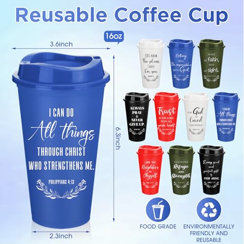 Skylety 20 Pack Christian Gifts Bulk 16oz Bible Verse Tumbler with Lids - color: Bold Color