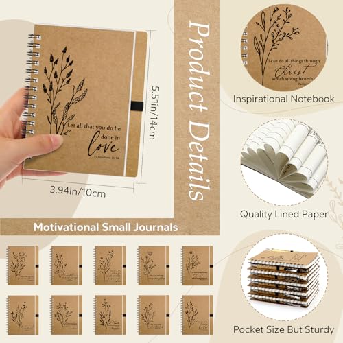 Resurhang 20 Sets Christian Gifts Bulk Bible Verse Spiral Notebook and Bamboo Pen Religious Journal Church Gifts for Grandparents Pastor Clergy Women Sunday School Teacher Members (Special Style) - style: Special Style
