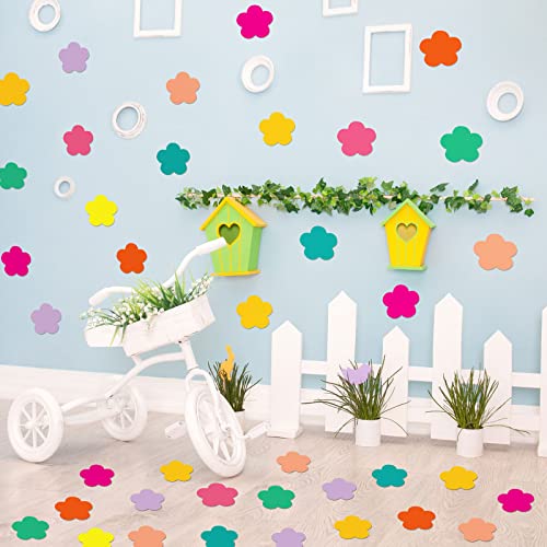 Geyee 108 Pcs Flower Cutouts Paper Bulletin Board Decor 3.5 in Die Cut - size: 3.5 Inches, style: Flower