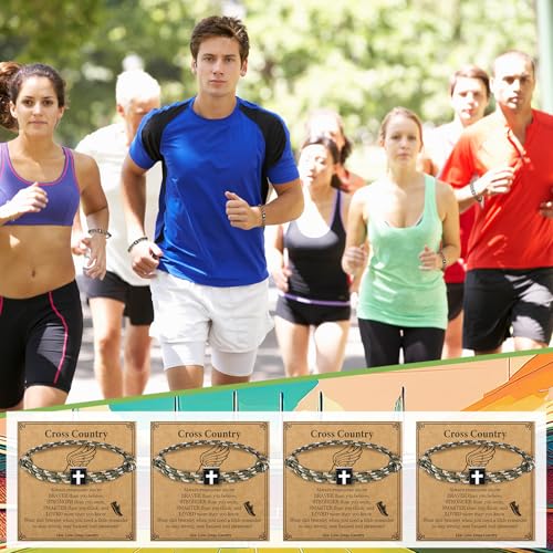 Tondiamo Cross Country Gift Bulk Runners Christian Cross Bracelets