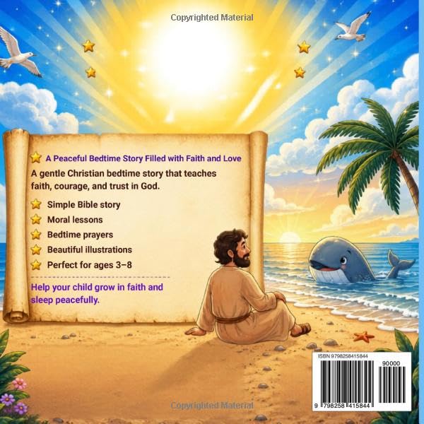 Christian Bedtime Stories for Kids: Jonah and the Whale: Short Bible Stories with Moral Lessons, Prayers, and Peaceful Sleep for Children Ages 3-8 (Totle Bible Stories for Kids)