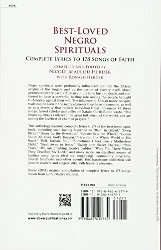 Best-Loved Negro Spirituals: Complete Lyrics to 178 Songs of Faith (Dover Books On Music: Folk Songs)