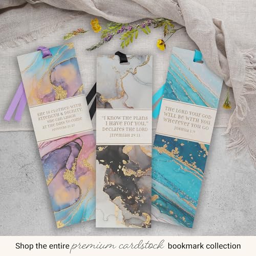 Christian Art Gifts Marble Swirl Scripture Bookmark God Will Be with You - style: God With You