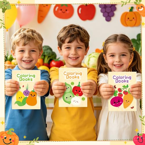 Bulk Vegetable Coloring Books, 24Pcs Mini Drawing Booklet for Kids - style: Vegetable