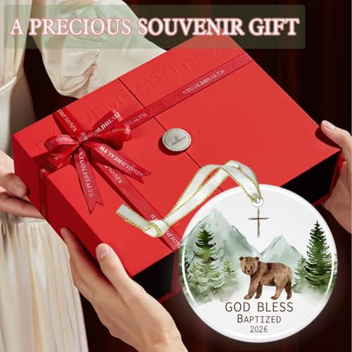 Baptism Gifts for Boys, God Bless Cross Ornament - color: Color1
