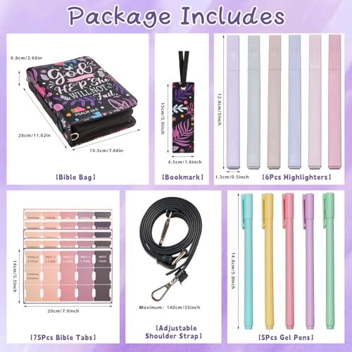 Justforjoyful Floral Purple Bible Cover Case Journaling Kit