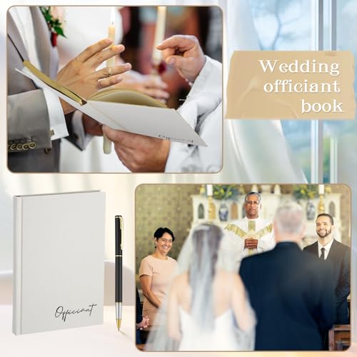 Engrowtic Wedding Officiant Book with Pen 5.25x8.25,White,Classic - color: White, style: Classic