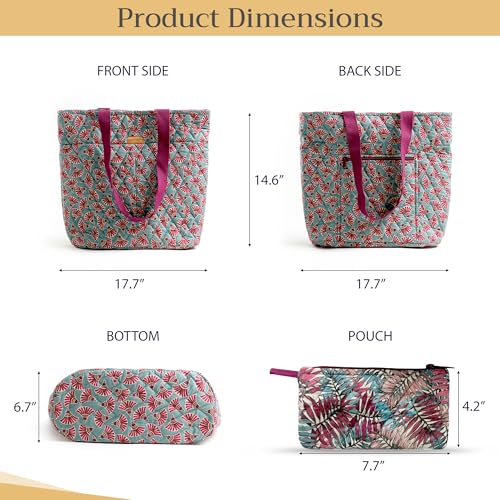 Maison d' Hermine Shopping Bags Cotton Quilted Tote Bag with Zipper Pockets - color: 033 - Bamako - Bakary