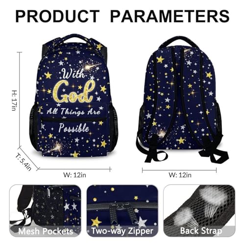 Kids Backpack School Backpacks for Girls Boys, Christian Bookbag Gift for Children Kindergarten Primary Elementary Middle - color: Black