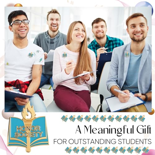 Knitgrip Award Lapel Pins Bulk Academic Recognition Enamel Pins Honors Gift for Student Office Government Club Members - style: Honor Society