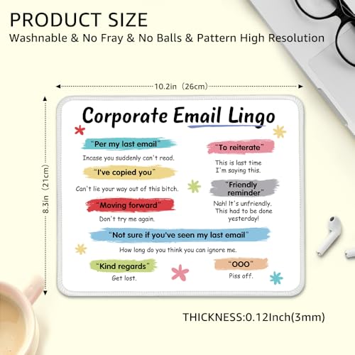 Corporate Email Lingo Non-Slip Mouse Pad Gifts for Colleague - color: Multi 1