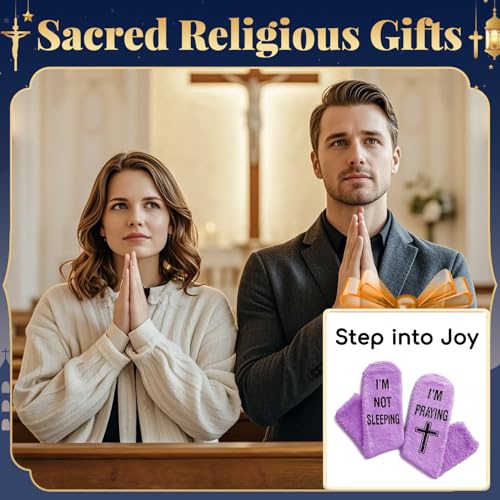 HAPPYPOP Christian Gifts - Christian Faith Religious Gifts, Jesus Socks for Christian - color: Praying Purple