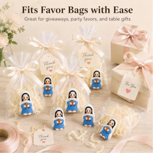 30 Pack Little Mary Figures, Mini Virgin Mary Figures with Yellow Cross - color: Style4